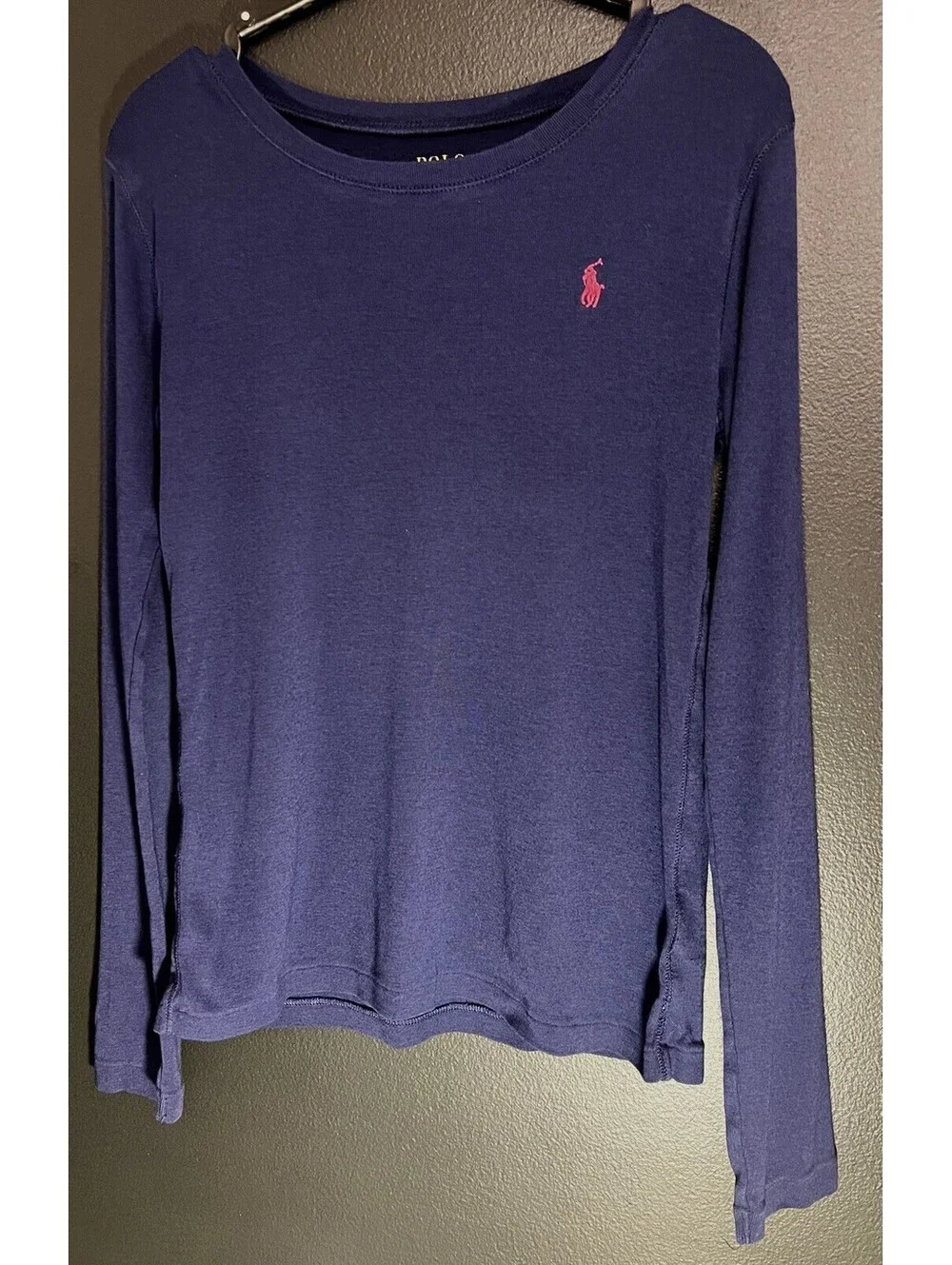 Polo Ralph Lauren Girls Sz. Large 14-16 Navy  Long Sleeved Tee. Soft cotton